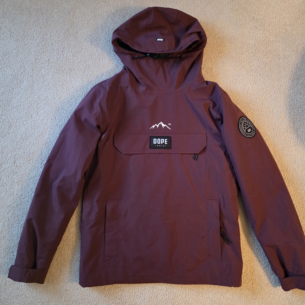 DOPE Men's Maroon Hooded Performance Jacket